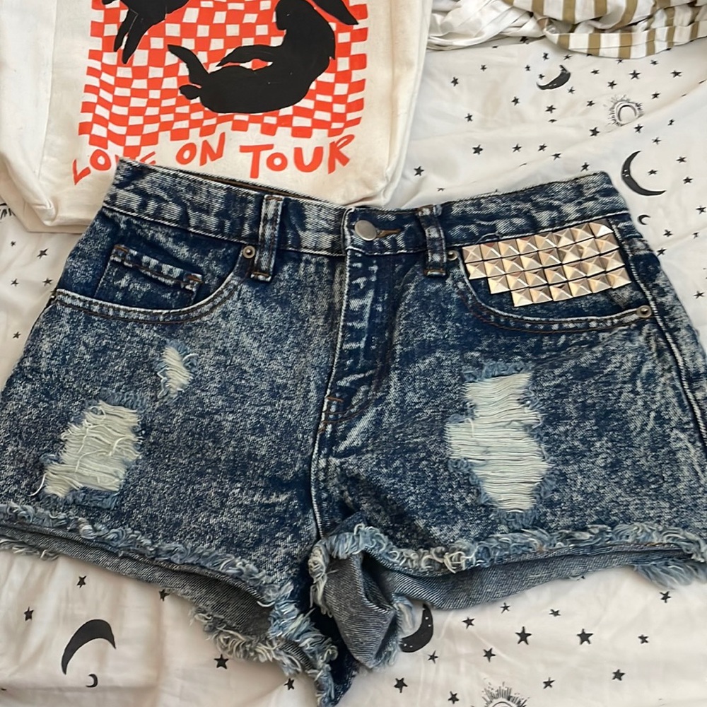 Forever 21 Acid Wash Denim Shorts